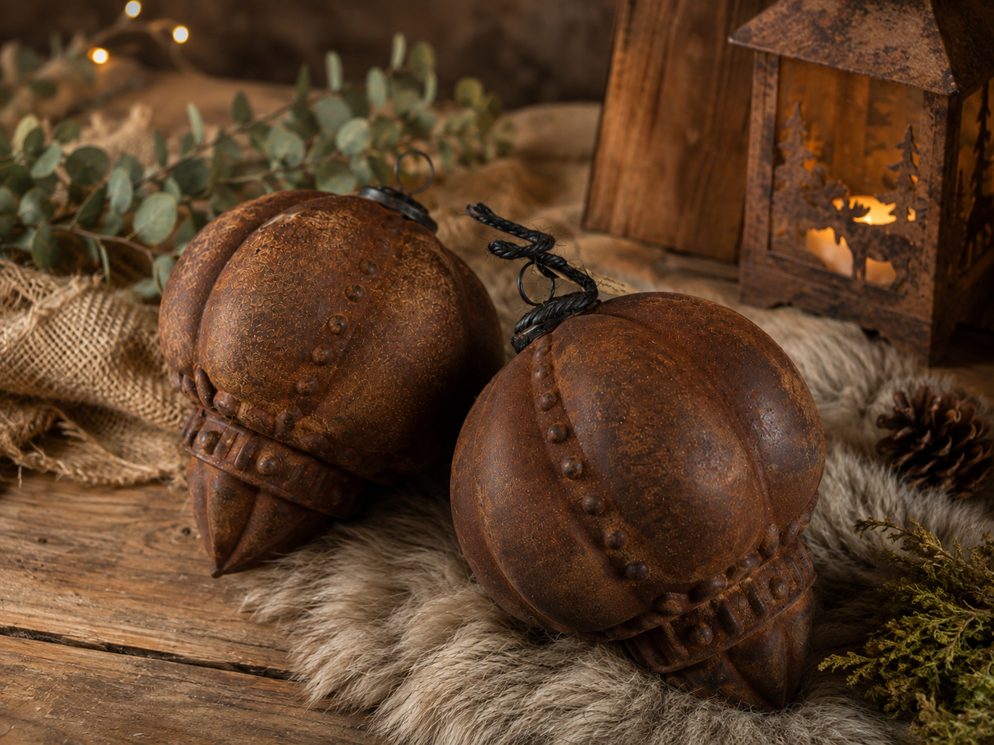 Set kerstballen met karakter.