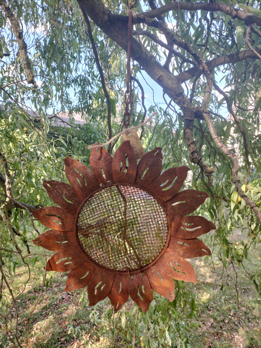 Roestige zonnebloem/ vogelvoederhanger