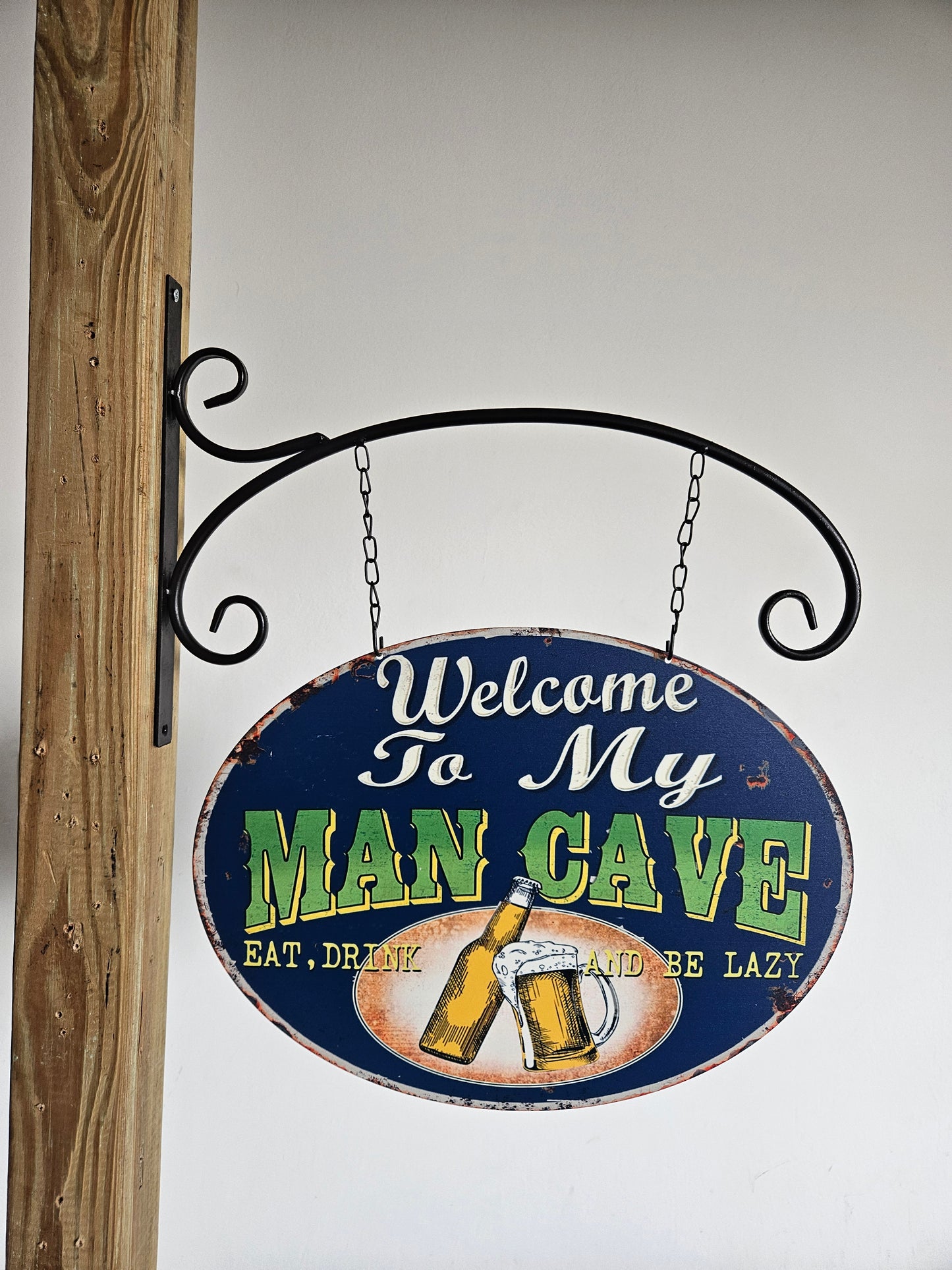 Stoere metalen Man cave bordje.